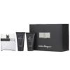 SALVATORE FERRAGAMAO F BLACK 3 PCS SET FOR MEN: 3.4 EAU DE TOILETTE SPRAY + 2.5 SHOWER GEL + 2.5 AFTER SHAVE BALM