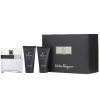 SALVATORE FERRAGAMAO F BLACK 3 PCS SET FOR MEN: 3.4 EAU DE TOILETTE SPRAY + 2.5 SHOWER GEL + 2.5 AFTER SHAVE BALM