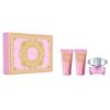 VERSACE BRIGHT CRYSTAL 3 PCS SET FOR WOMEN: 1.7 EAU DE TOILETTE SPRAY + 1.7 SHOWER GEL + 1.7 BODY LOTION